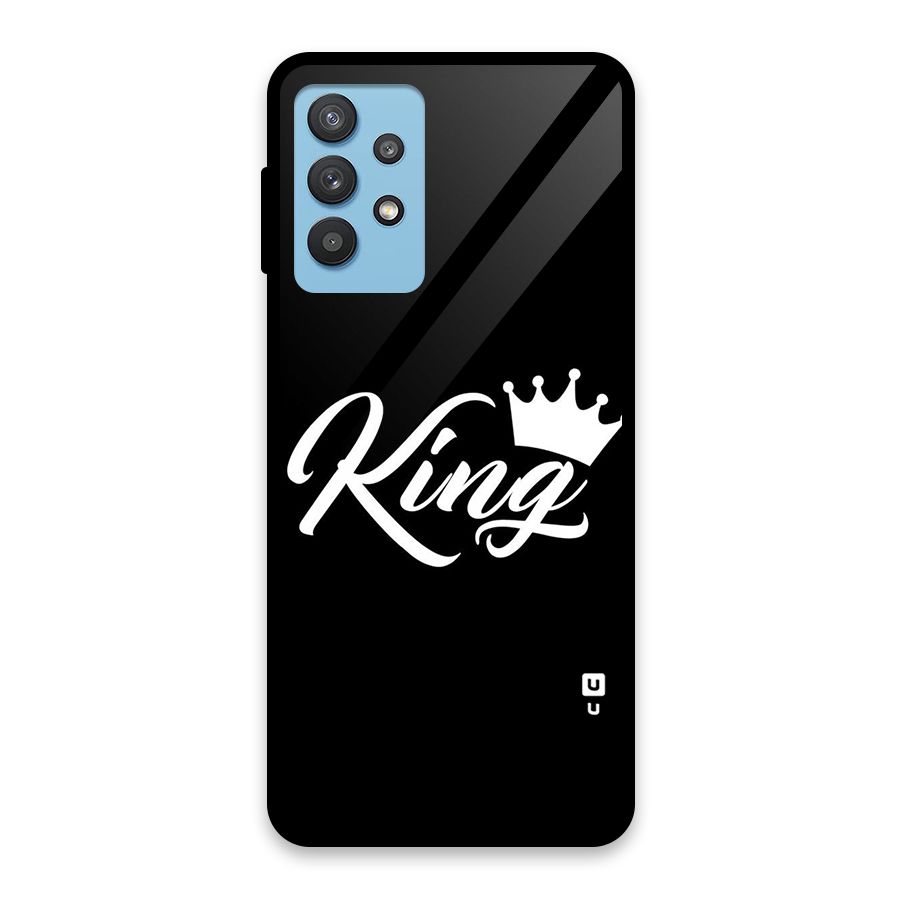 King Crown Typography Glass Back Case for Galaxy M32 5G