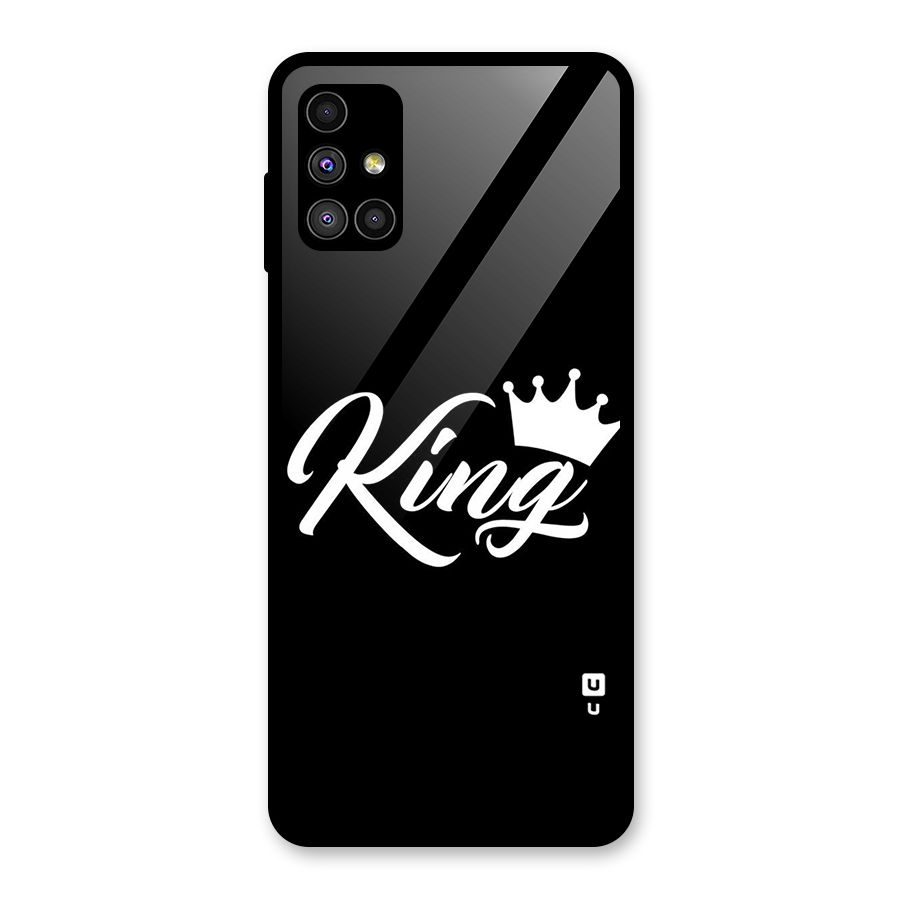King Crown Typography Glass Back Case for Galaxy M51