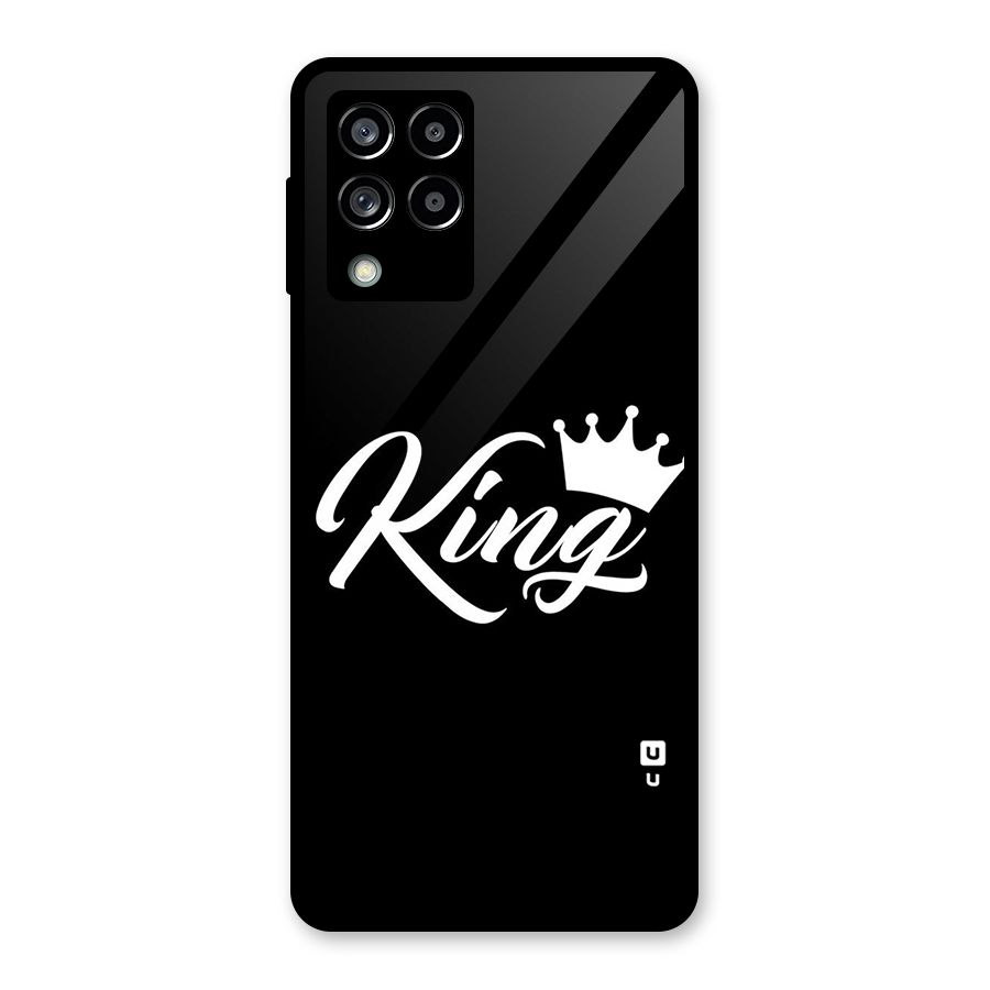 King Crown Typography Glass Back Case for Galaxy M53 5G