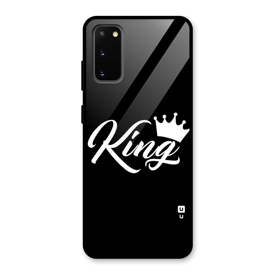 King Crown Typography Glass Back Case for Galaxy S20