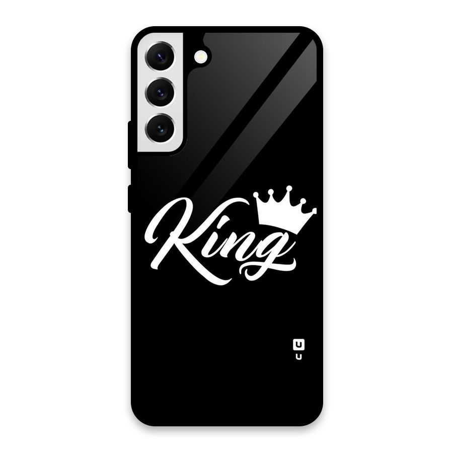 King Crown Typography Glass Back Case for Galaxy S22 Plus 5G