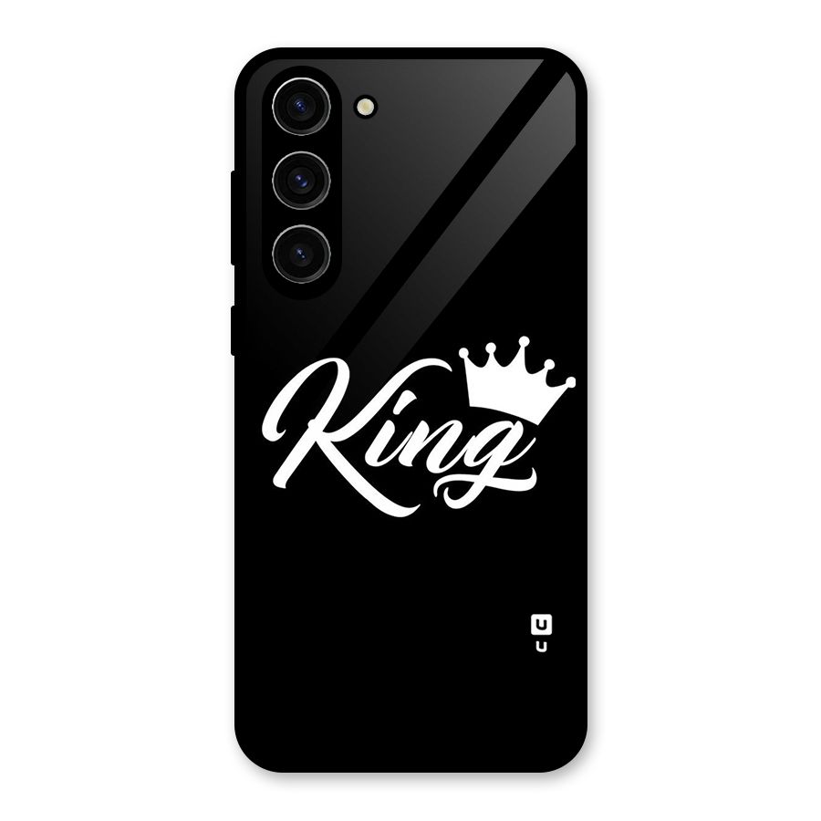King Crown Typography Glass Back Case for Galaxy S23 Plus