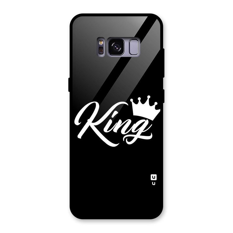 King Crown Typography Glass Back Case for Galaxy S8