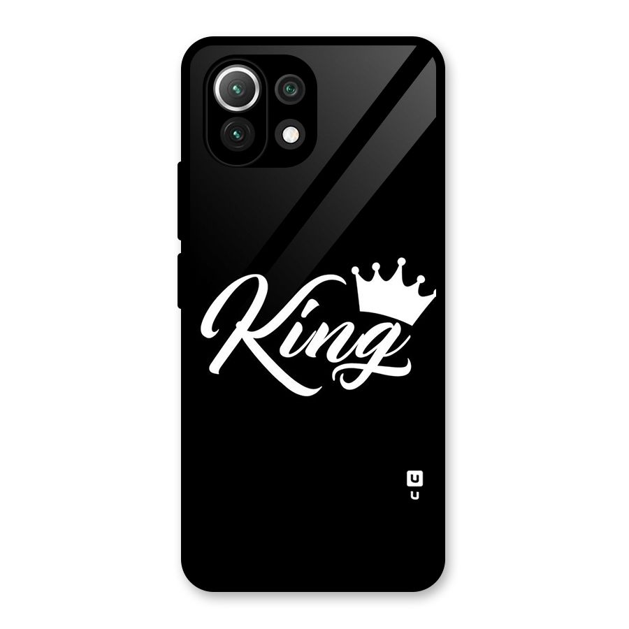 King Crown Typography Glass Back Case for Mi 11 Lite NE 5G