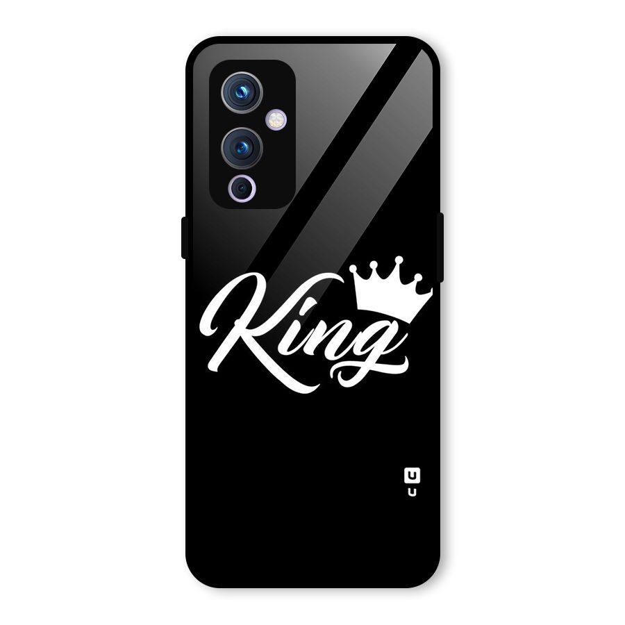 King Crown Typography Glass Back Case for OnePlus 9