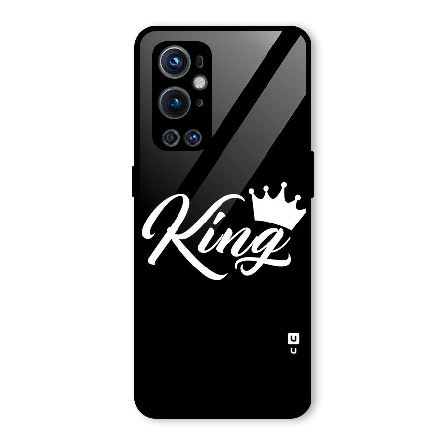 King Crown Typography Glass Back Case for OnePlus 9 Pro