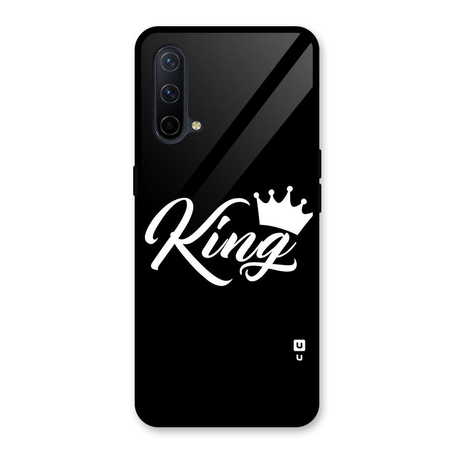 King Crown Typography Glass Back Case for OnePlus Nord CE 5G