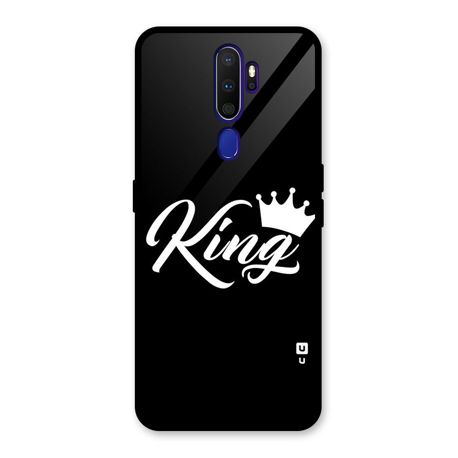 King Crown Typography Glass Back Case for Oppo A9 (2020)