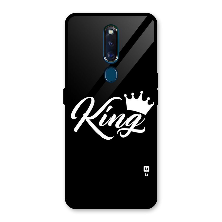 King Crown Typography Glass Back Case for Oppo F11 Pro