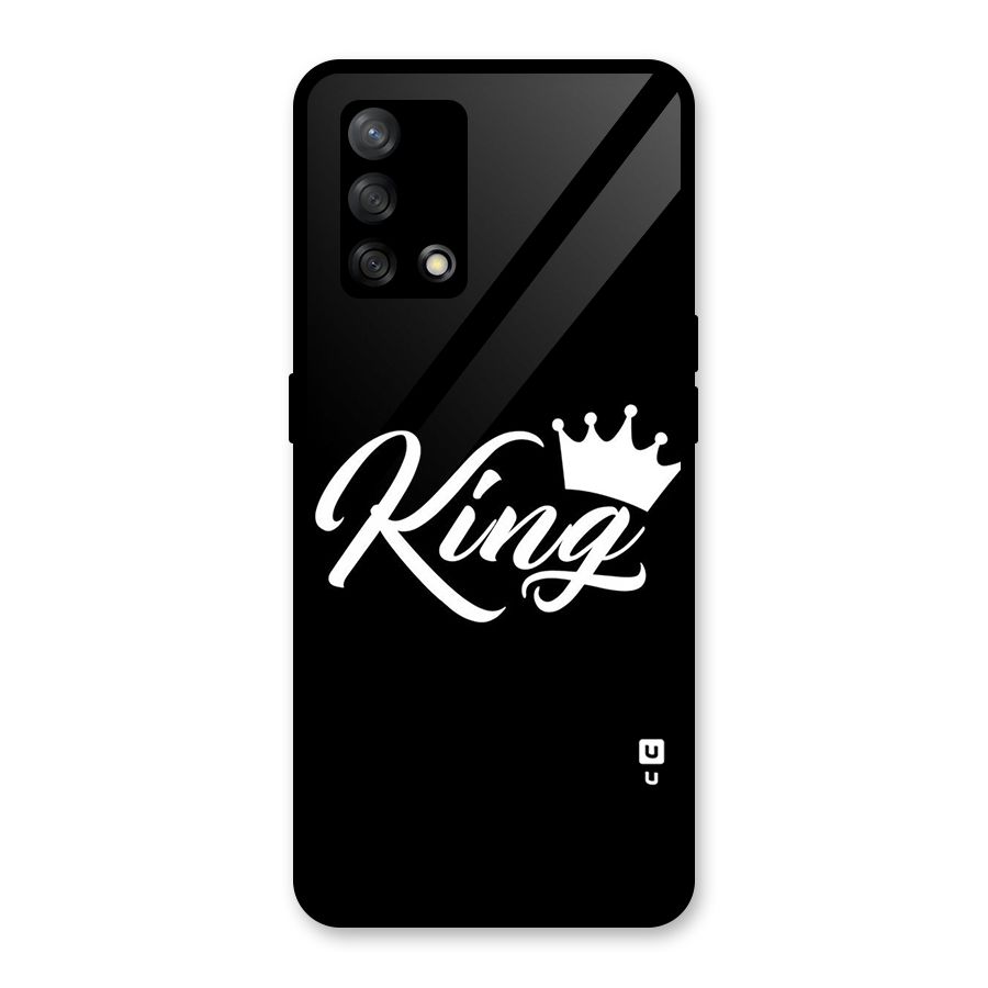 King Crown Typography Glass Back Case for Oppo F19