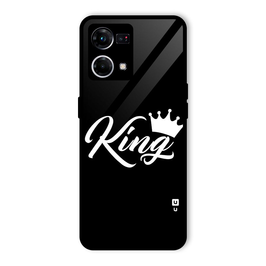 King Crown Typography Glass Back Case for Oppo F21 Pro 4G