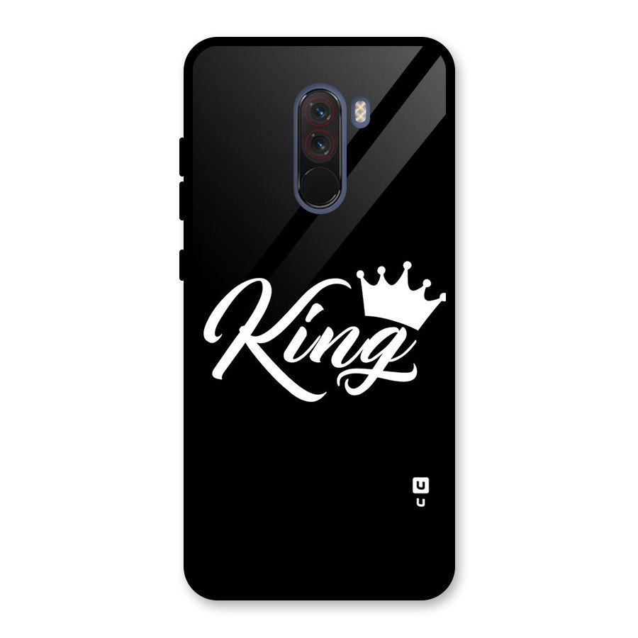 King Crown Typography Glass Back Case for Poco F1