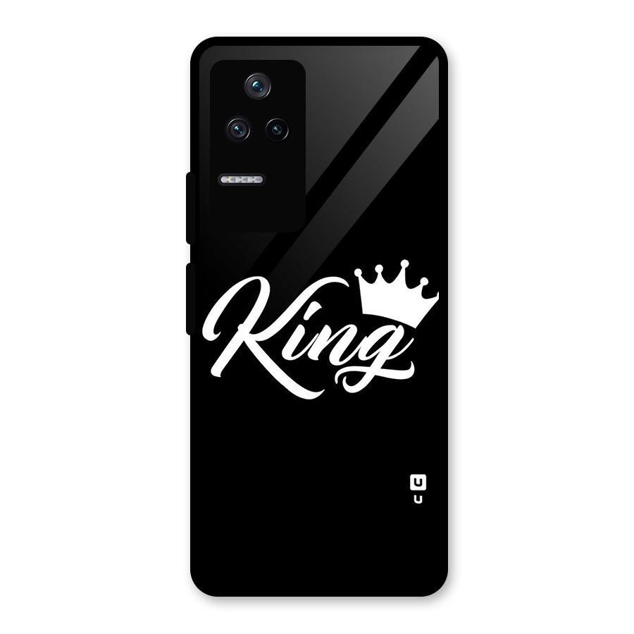 King Crown Typography Glass Back Case for Poco F4 5G