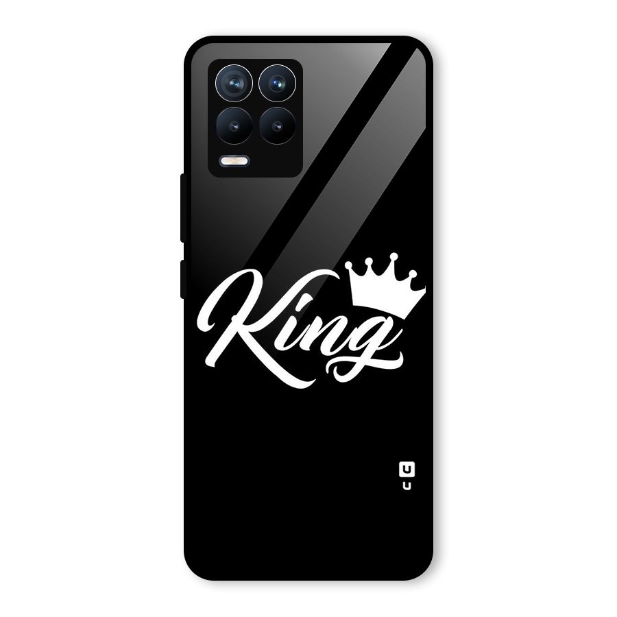 King Crown Typography Glass Back Case for Realme 8