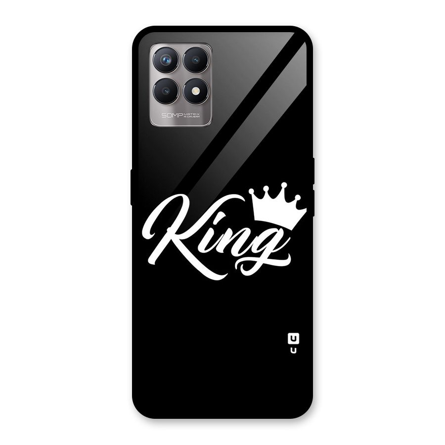 King Crown Typography Glass Back Case for Realme 8i