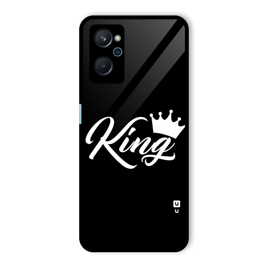 King Crown Typography Glass Back Case for Realme 9i