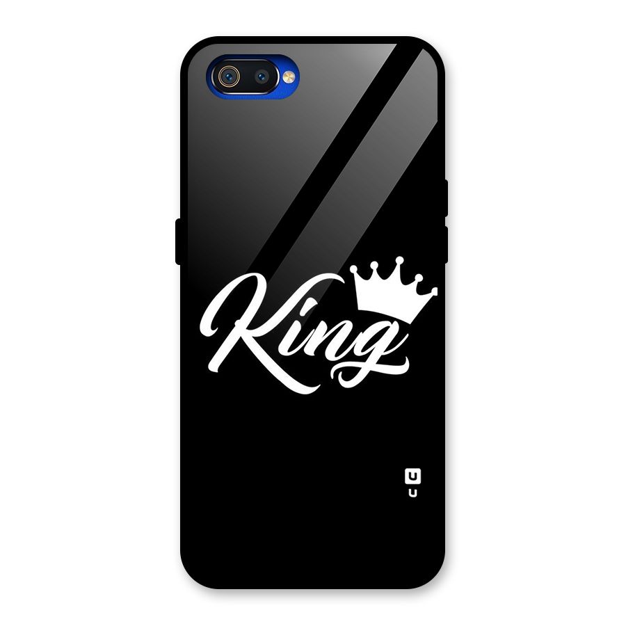 King Crown Typography Glass Back Case for Realme C2