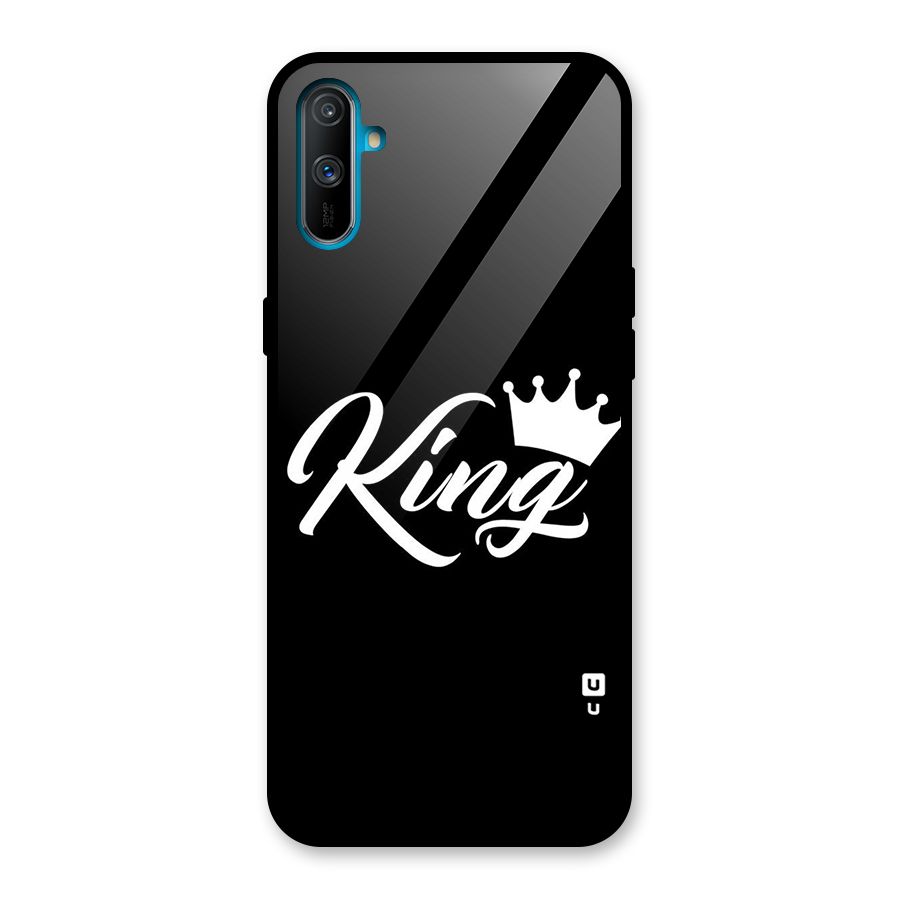 King Crown Typography Glass Back Case for Realme C3