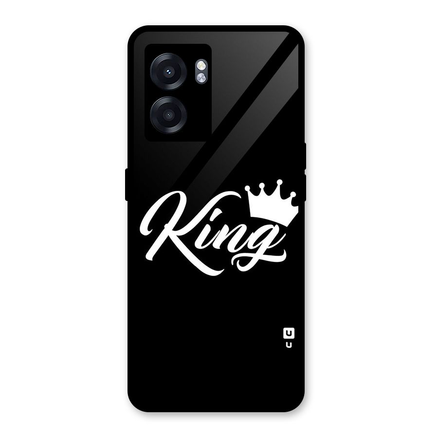 King Crown Typography Glass Back Case for Realme Narzo 50 5G