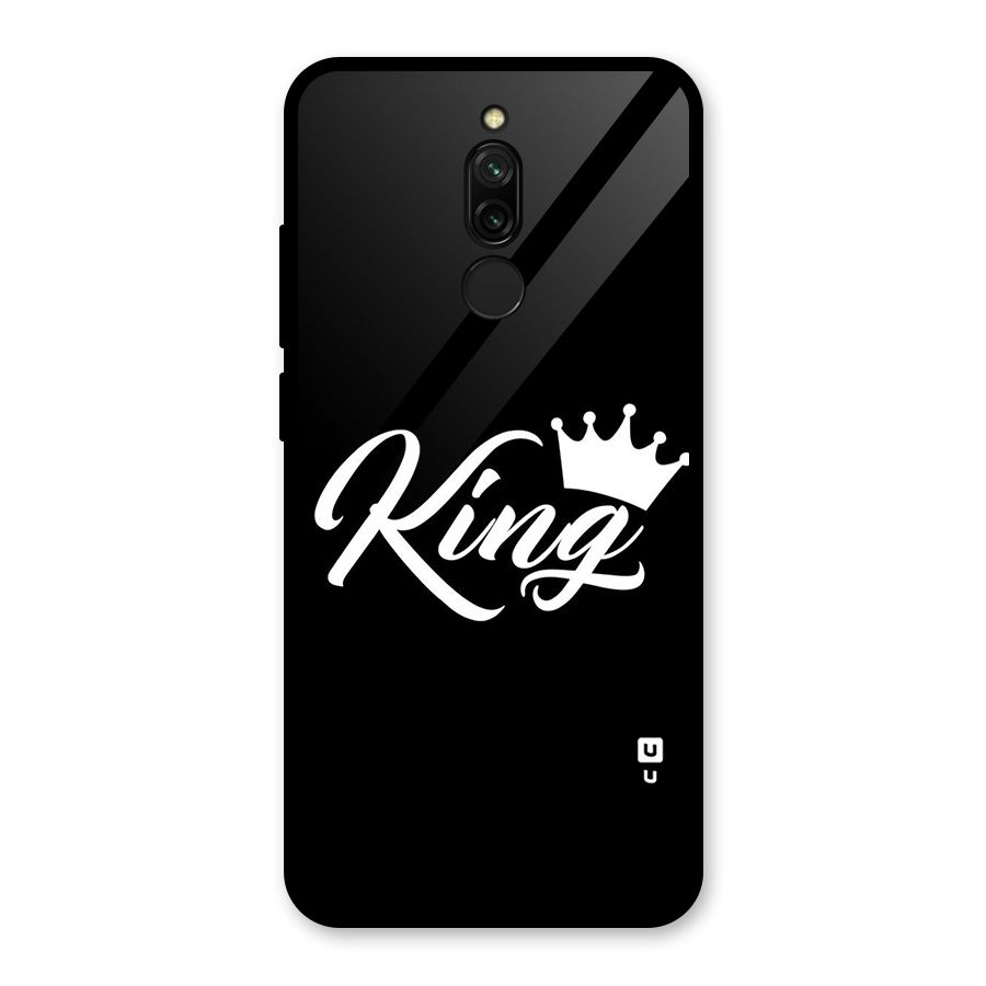 King Crown Typography Glass Back Case for Redmi 8