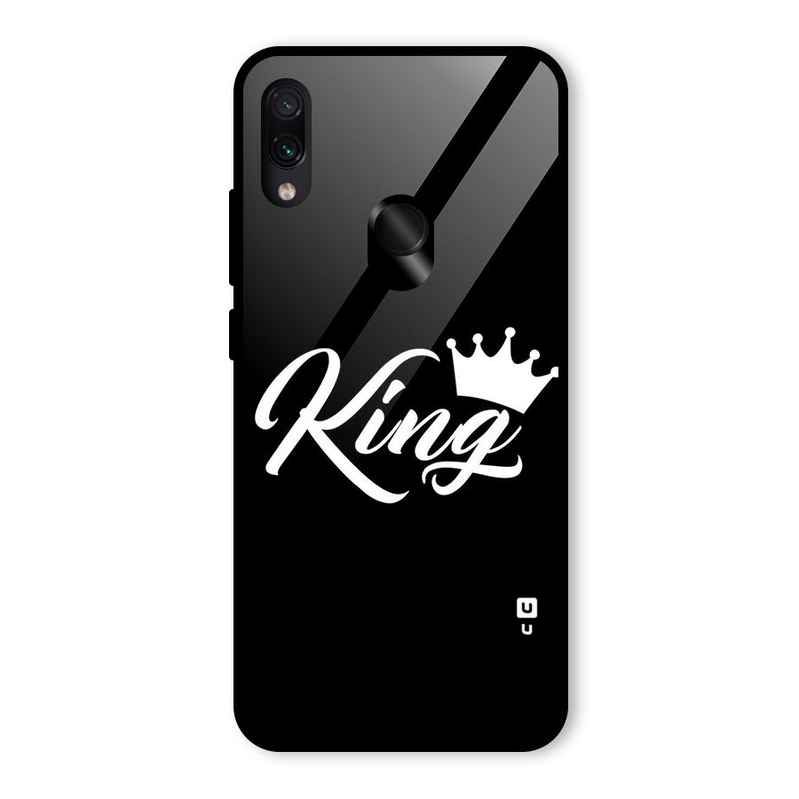 King Crown Typography Glass Back Case for Redmi Note 7