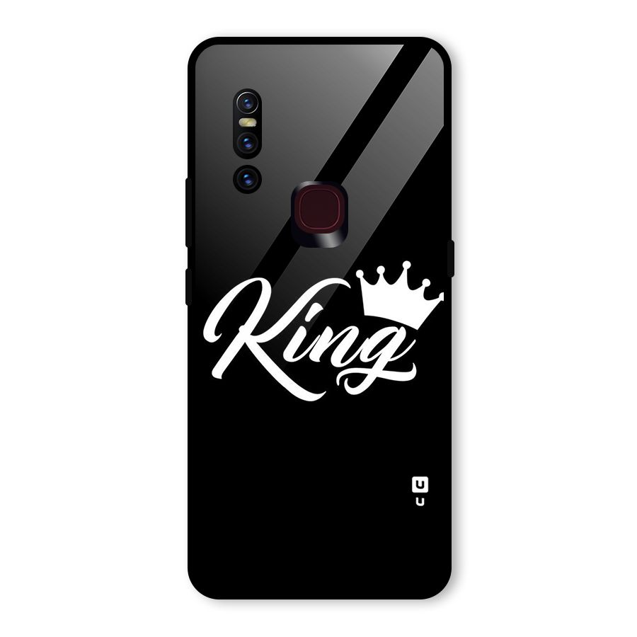 King Crown Typography Glass Back Case for Vivo V15