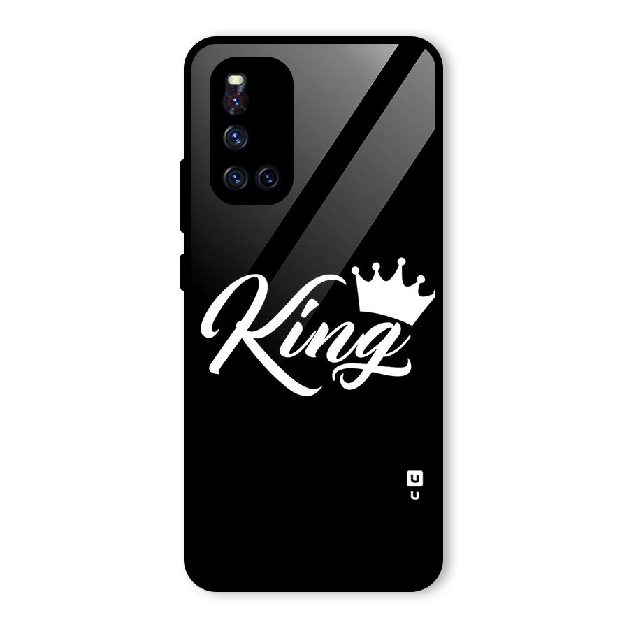 King Crown Typography Glass Back Case for Vivo V19