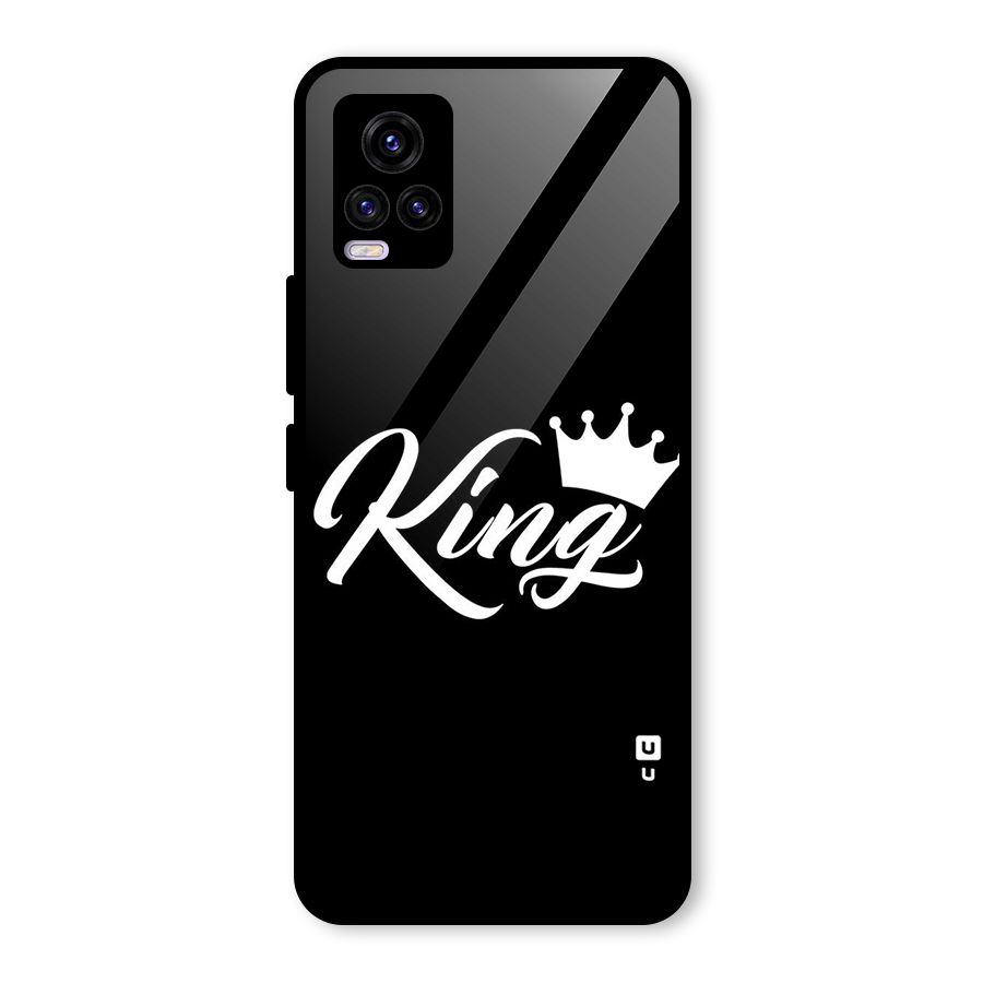 King Crown Typography Glass Back Case for Vivo V20