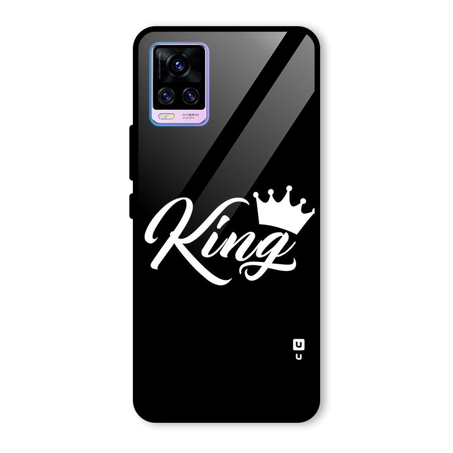 King Crown Typography Glass Back Case for Vivo V20 Pro