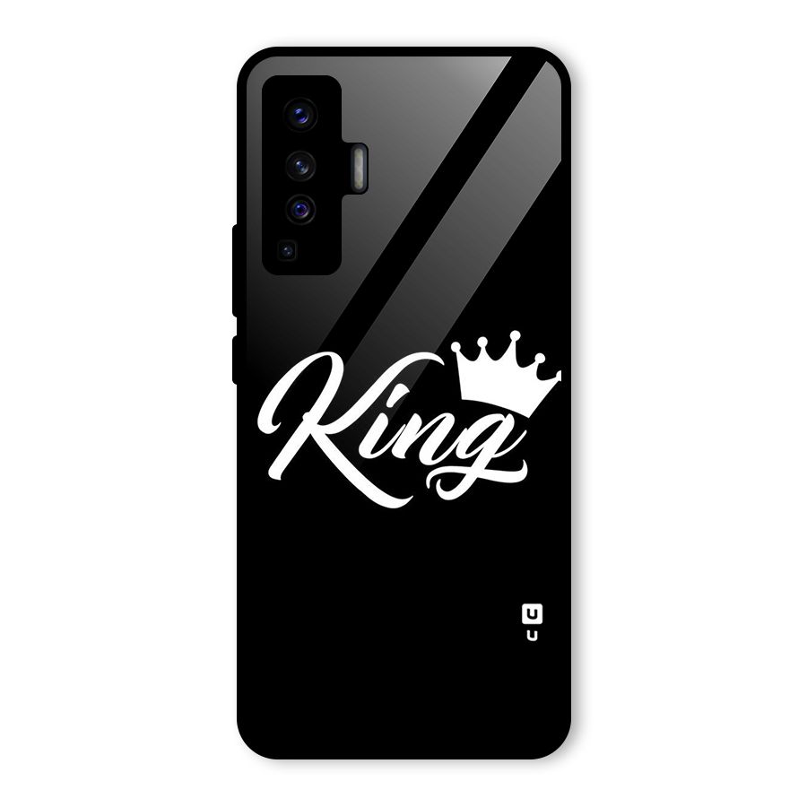 King Crown Typography Glass Back Case for Vivo X50