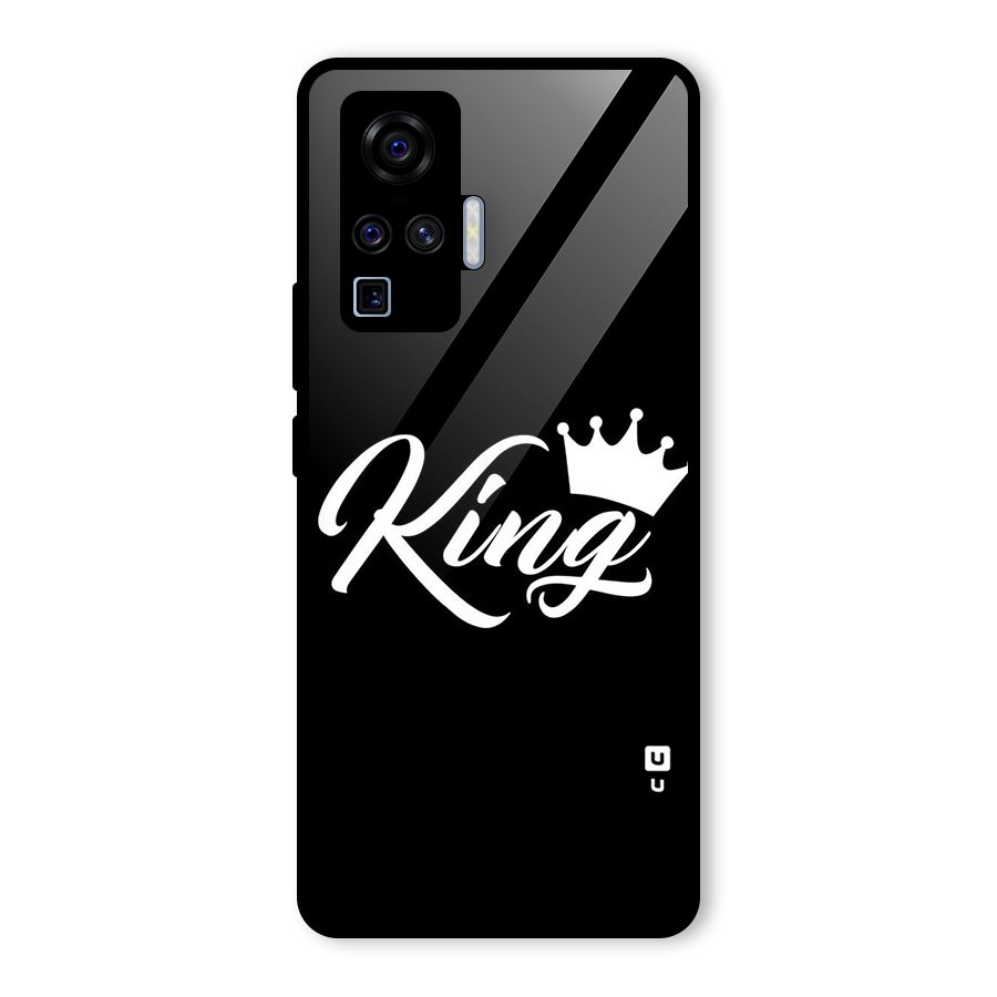 King Crown Typography Glass Back Case for Vivo X50 Pro