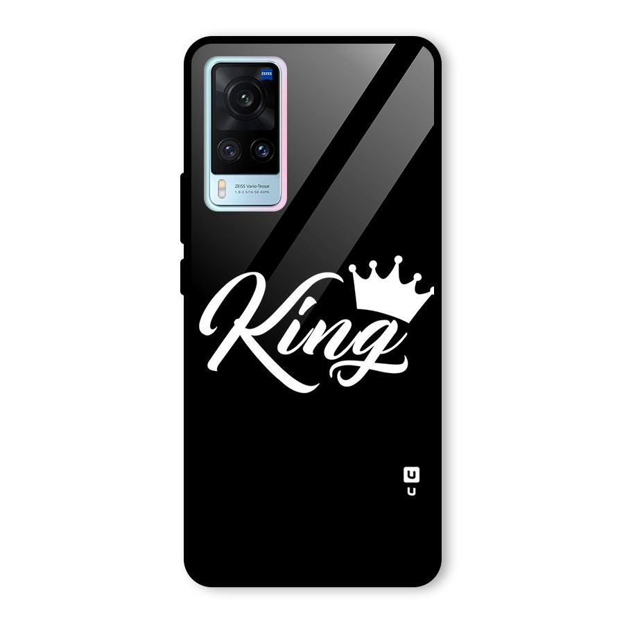 King Crown Typography Glass Back Case for Vivo X60