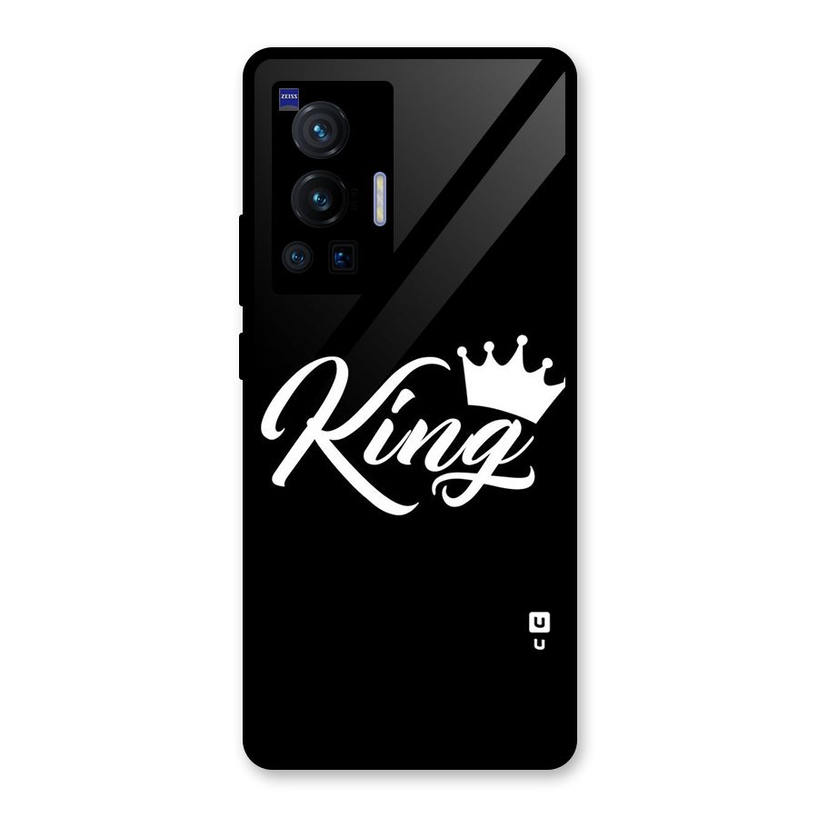 King Crown Typography Glass Back Case for Vivo X70 Pro
