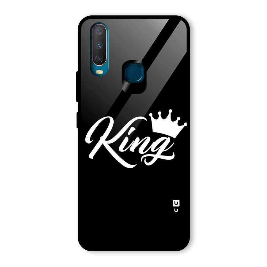 King Crown Typography Glass Back Case for Vivo Y17