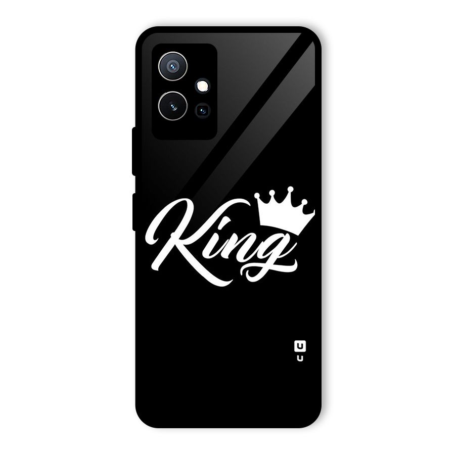King Crown Typography Glass Back Case for Vivo Y75 5G
