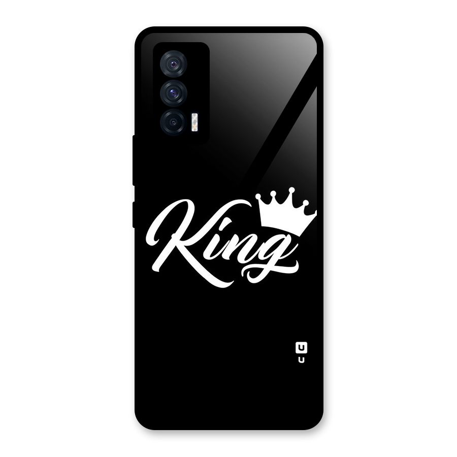 King Crown Typography Glass Back Case for Vivo iQOO 7 5G