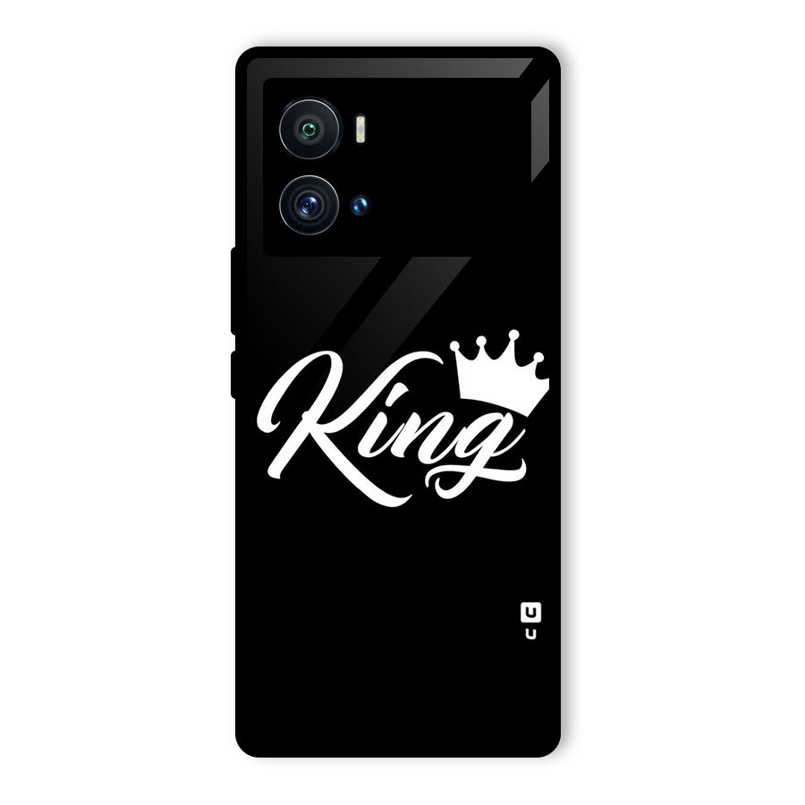 King Crown Typography Glass Back Case for Vivo iQOO 9 Pro