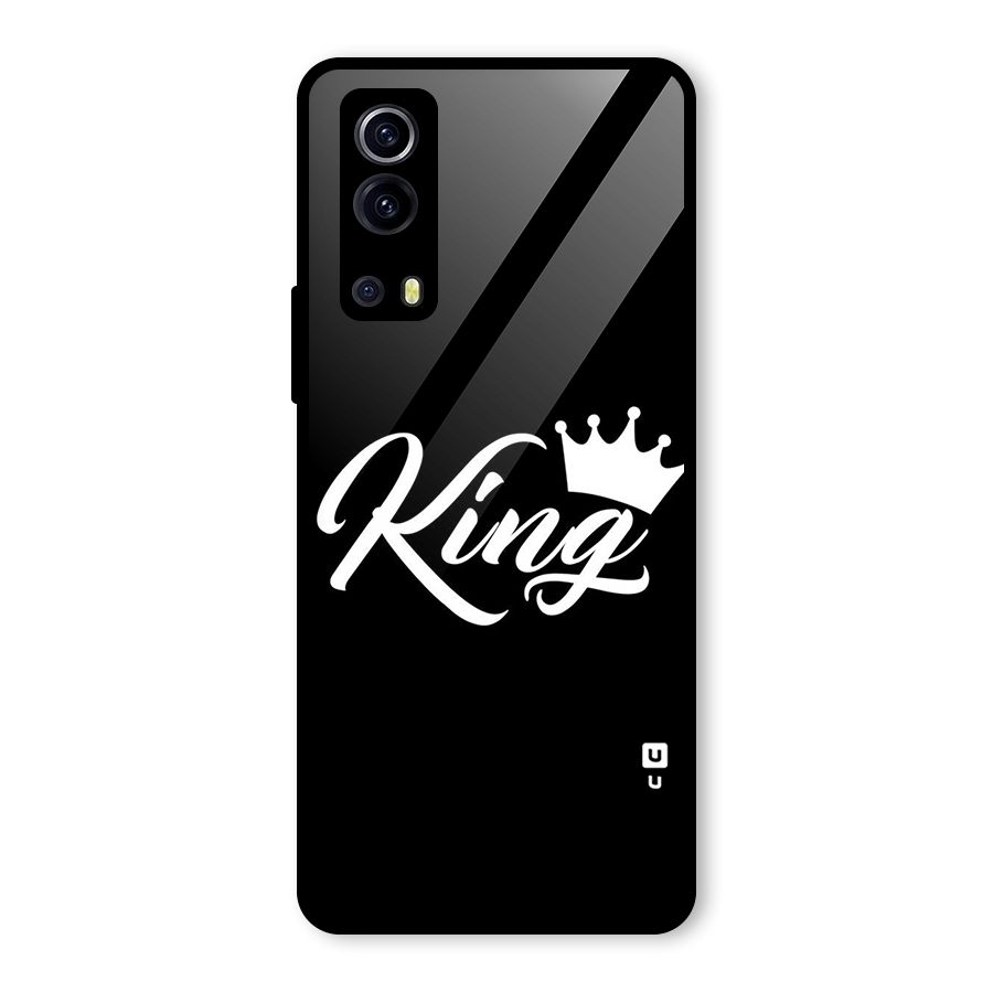King Crown Typography Glass Back Case for Vivo iQOO Z3