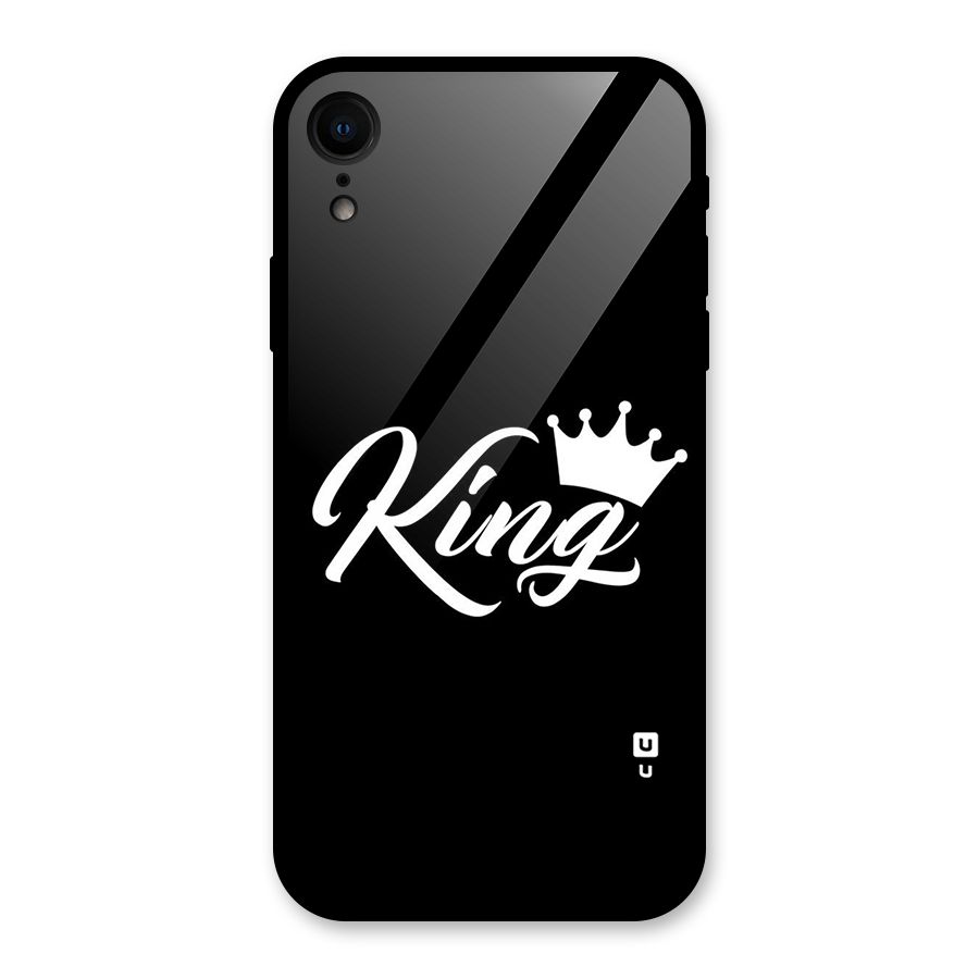 King Crown Typography Glass Back Case for XR