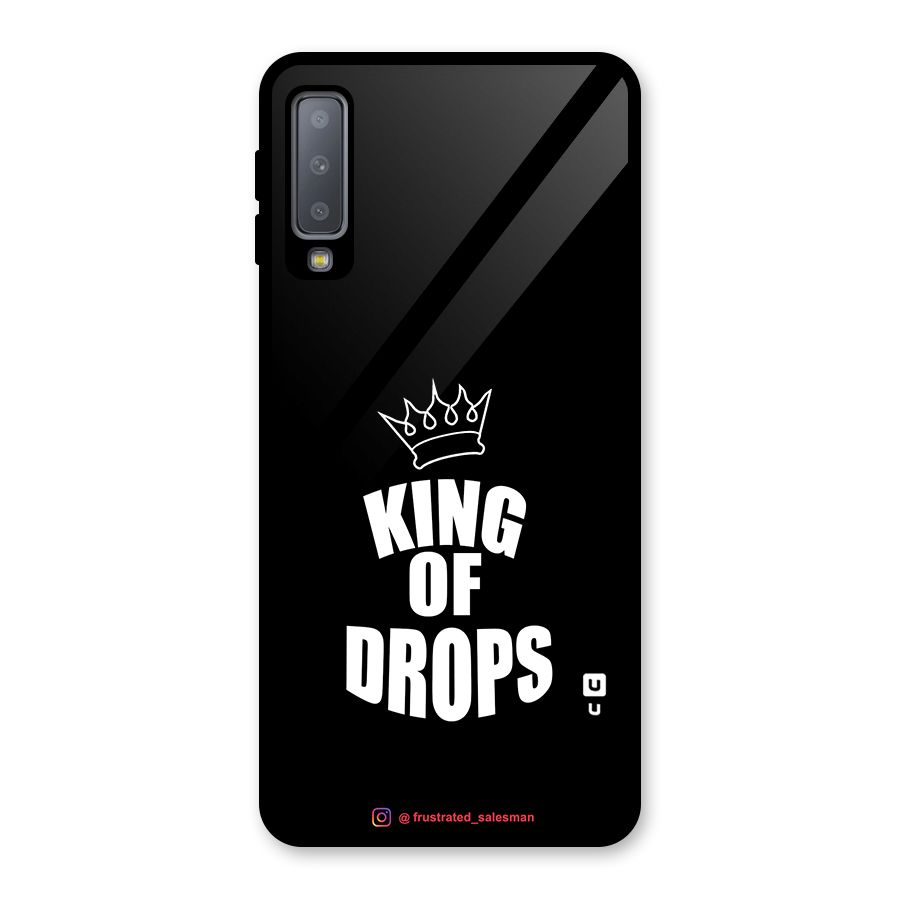 King of Drops Black Glass Back Case for Galaxy A7 (2018)