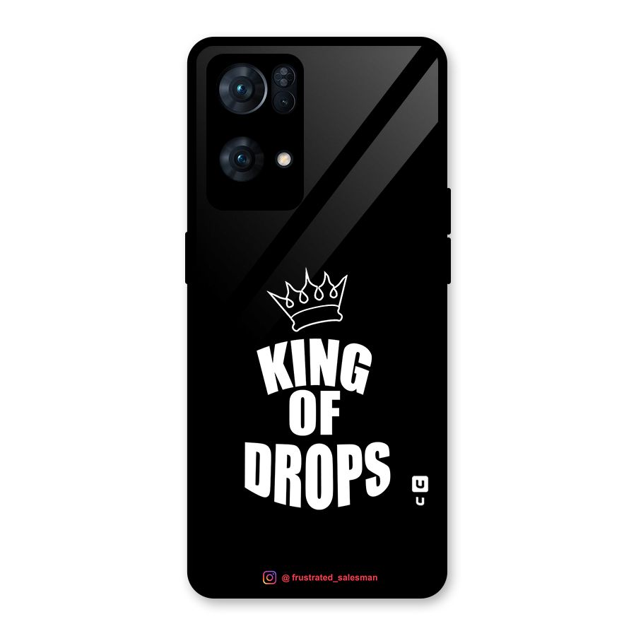 King of Drops Black Glass Back Case for Oppo Reno7 Pro 5G