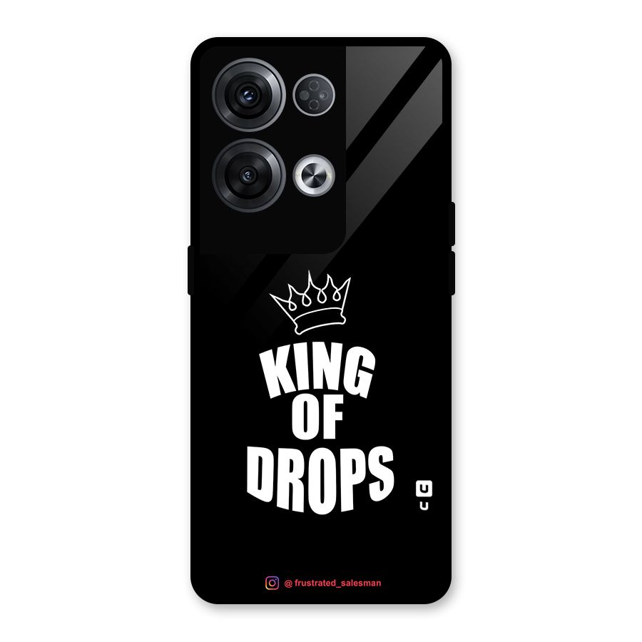 King of Drops Black Glass Back Case for Oppo Reno8 Pro 5G