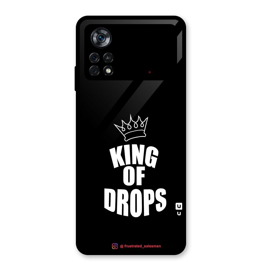 King of Drops Black Glass Back Case for Poco X4 Pro 5G
