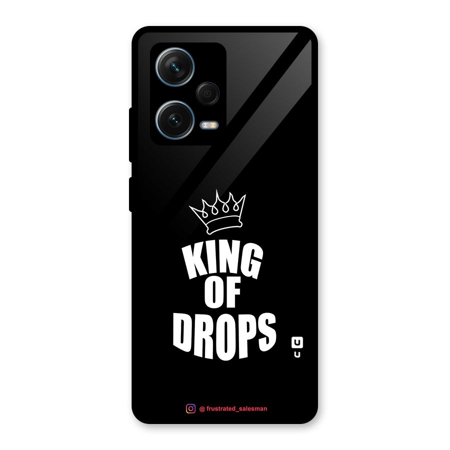 King of Drops Black Glass Back Case for Redmi Note 12 Pro Plus 5G