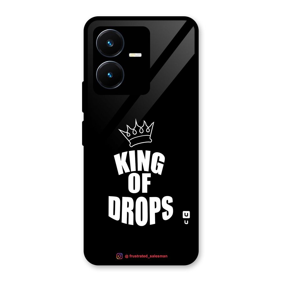 King of Drops Black Glass Back Case for Vivo Y22