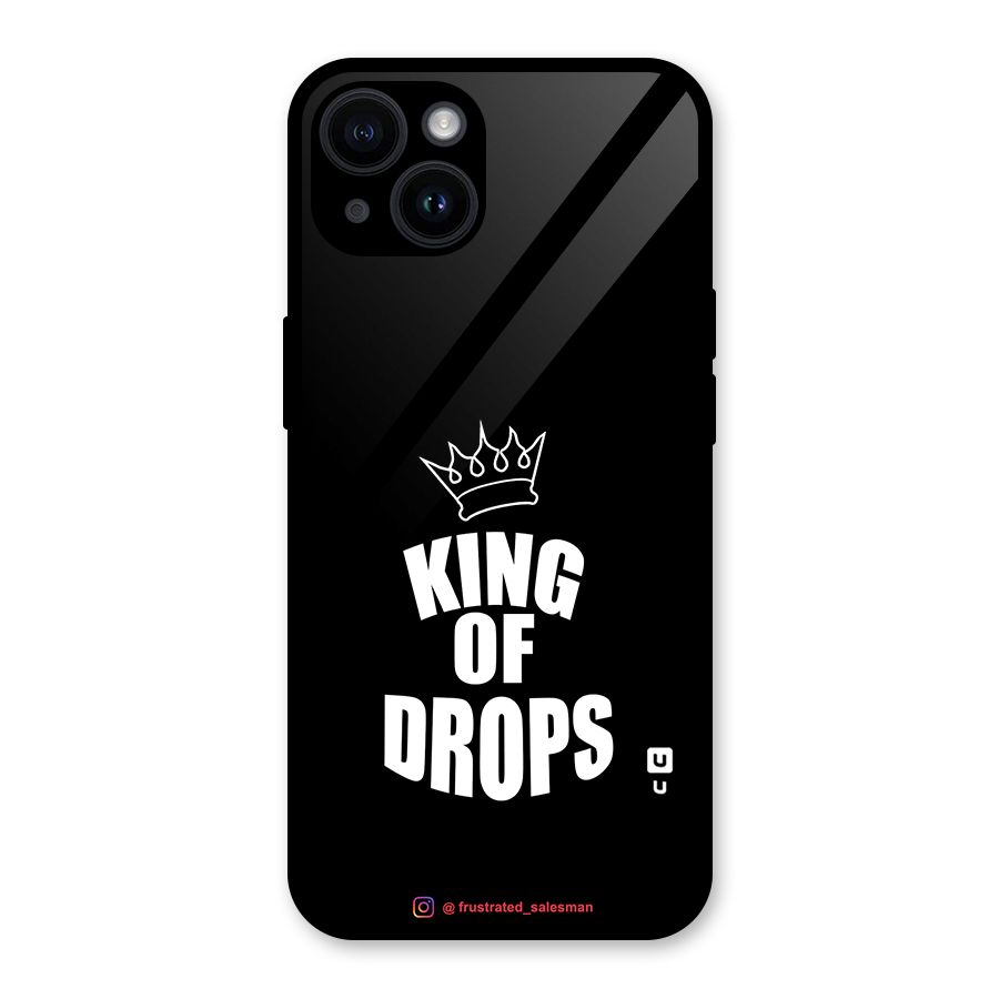 King of Drops Black Glass Back Case for iPhone 14