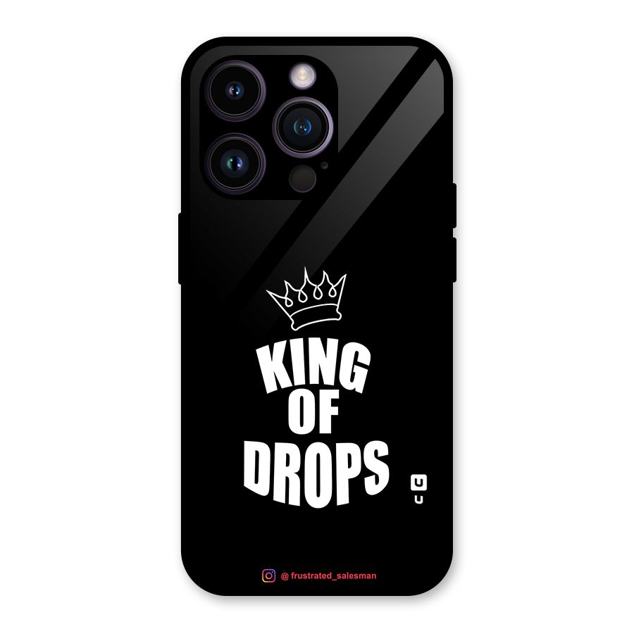 King of Drops Black Glass Back Case for iPhone 14 Pro