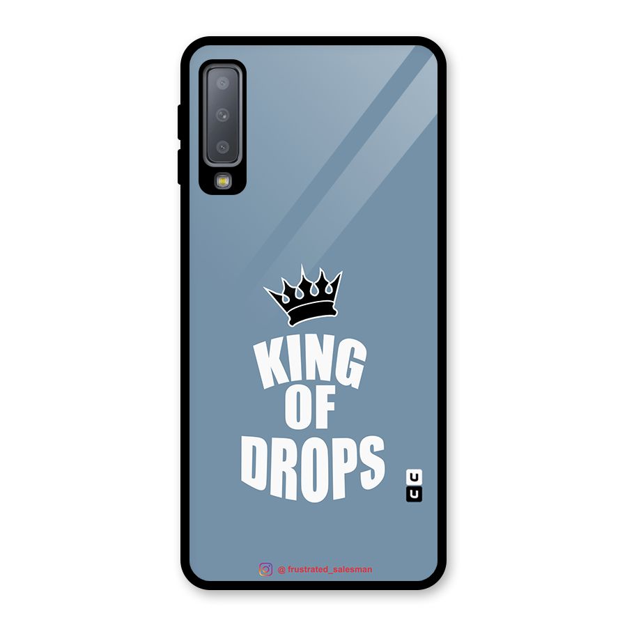 King of Drops Mustard SteelBlue Glass Back Case for Galaxy A7 (2018)