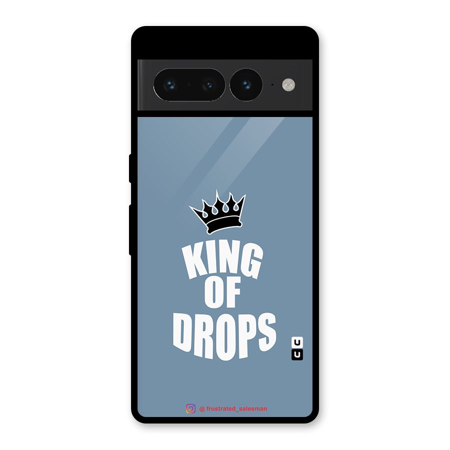King of Drops Mustard SteelBlue Glass Back Case for Google Pixel 7 Pro