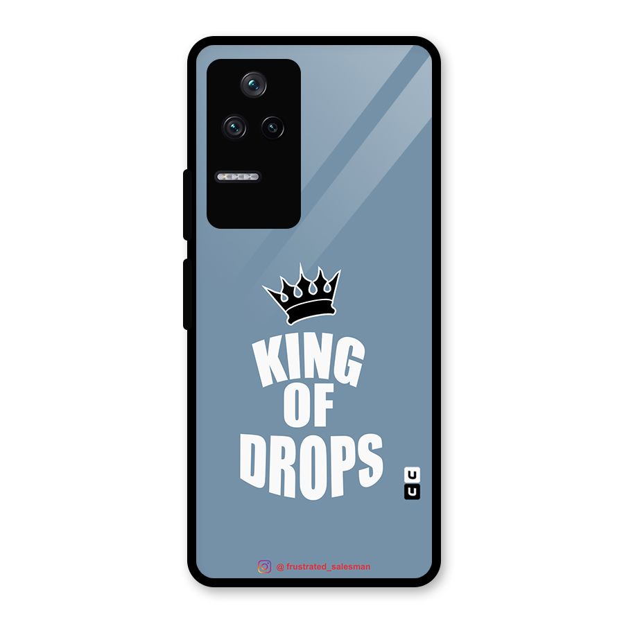 King of Drops Mustard SteelBlue Glass Back Case for Poco F4 5G